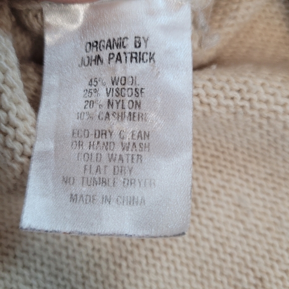 Organic John Patrick Oatmeal Crewneck Hi Low Sweater Women's Size S Wool Blend - Picture 9 of 10